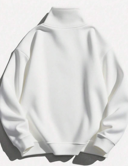 WHITE - Men’s Classic Half-Zip Fleece Hoodie — Clean Look, All-Season Comfort