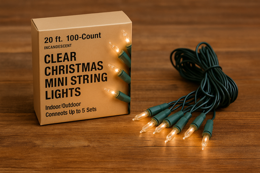3 PACK - 20 ft. Clear Christmas String Lights – 100 Count | Indoor/Outdoor Holiday Decor