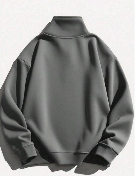 GREY - Men’s Classic Half-Zip Fleece Hoodie — Clean Look, All-Season Comfort