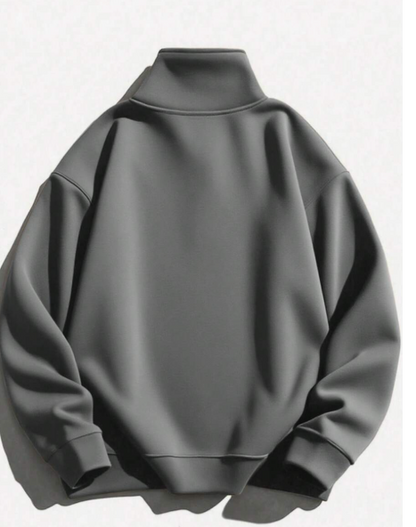 GREY - Men’s Classic Half-Zip Fleece Hoodie — Clean Look, All-Season Comfort