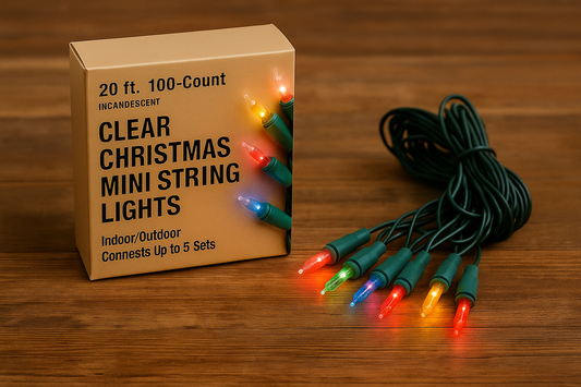20 ft. 100-Count Multicolor Christmas String Lights – Indoor & Outdoor Holiday Decor